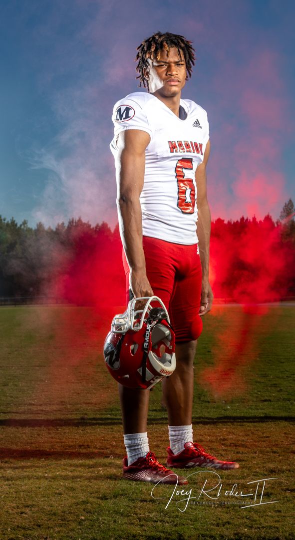 Football athlete portrait