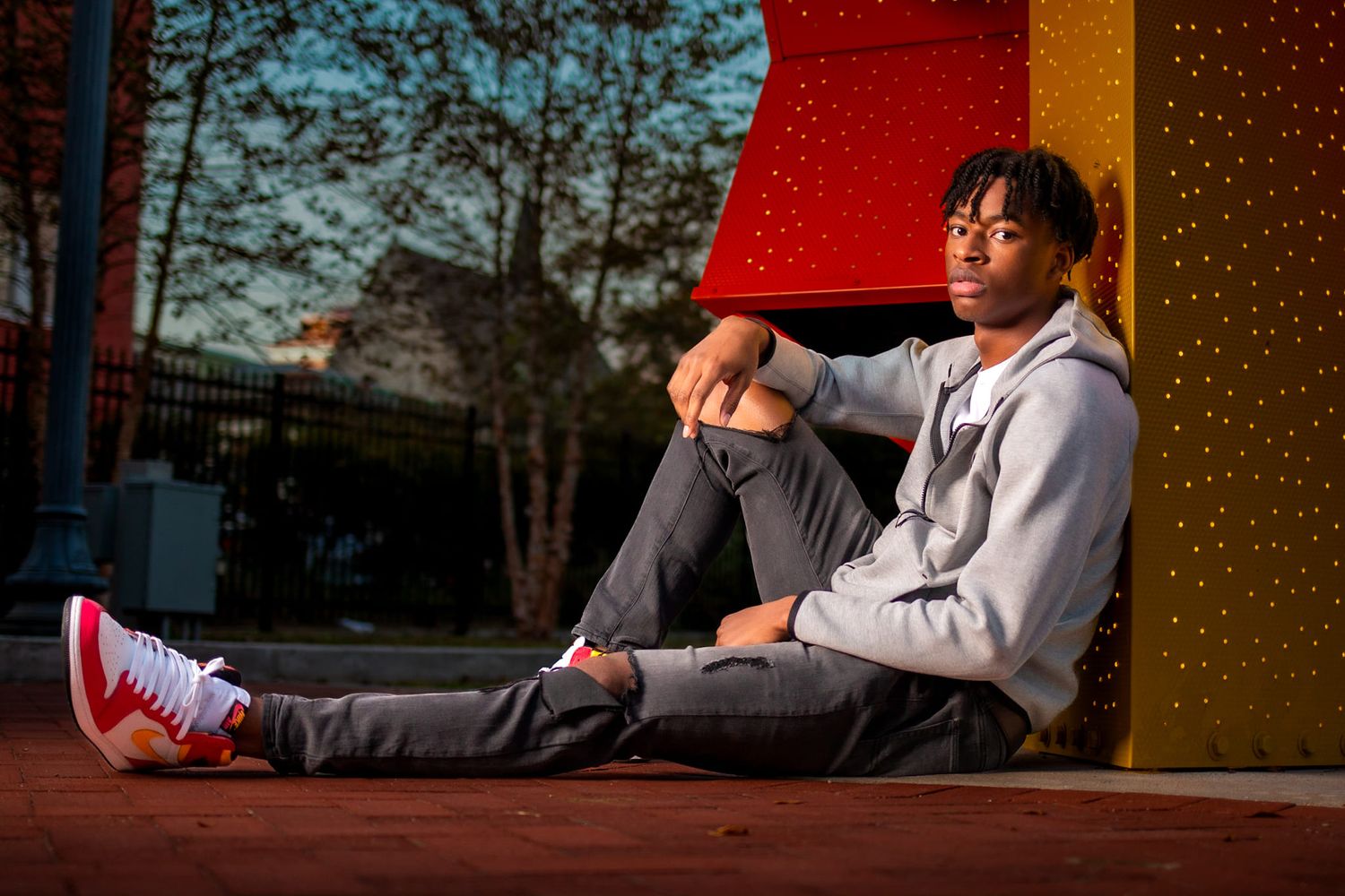 Senior portrait in an urban setting